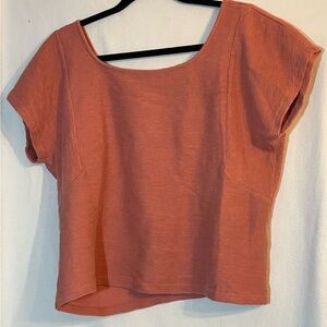Madewell Rose/Terracotta Textured Cotton Top